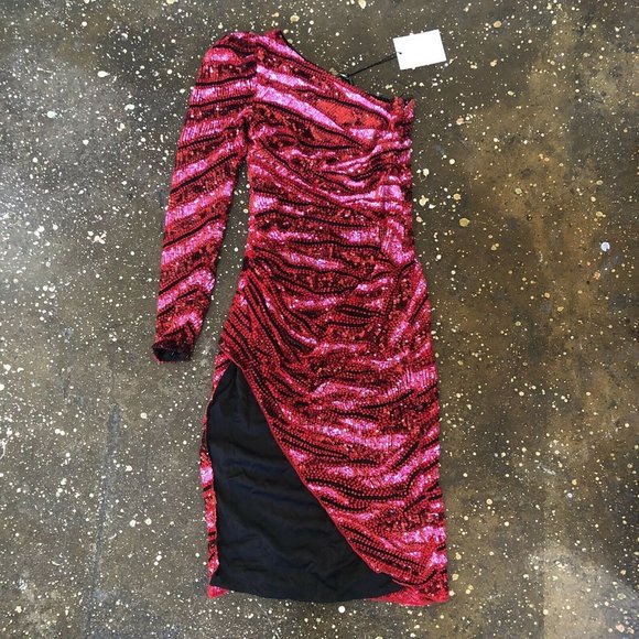 Rêve Riche Fabienne Midi Dress Red Zebra Multi - Picture 6 of 9